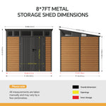 Breeins 8x7 Ft Large Metal Garden Tool Storage Shed