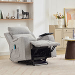 Cowley Electric Riser Recliner Chair With Massage And Heat, Drink Cooler, Table | Light Grey