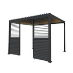 Anthracite Aluminium Pergola With Led Lights & 2 X Shutter Panels | 3m x 3m | Anthracite