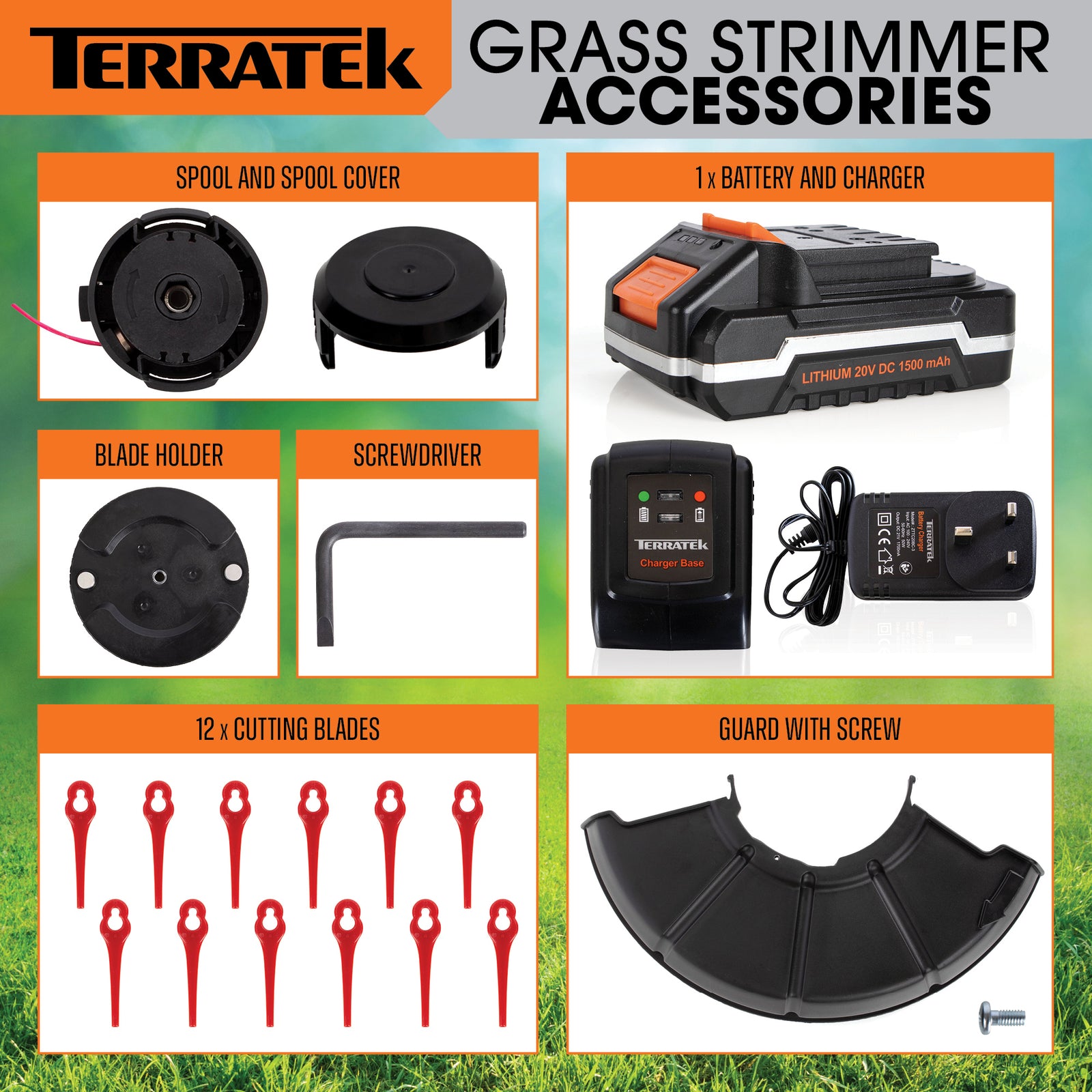 20v 2 In 1 Electric Cordless Grass Strimmer Garden Grass Cutter Trimmer Battery & Charged Included | 1 Battery + 1 Charger | Grey