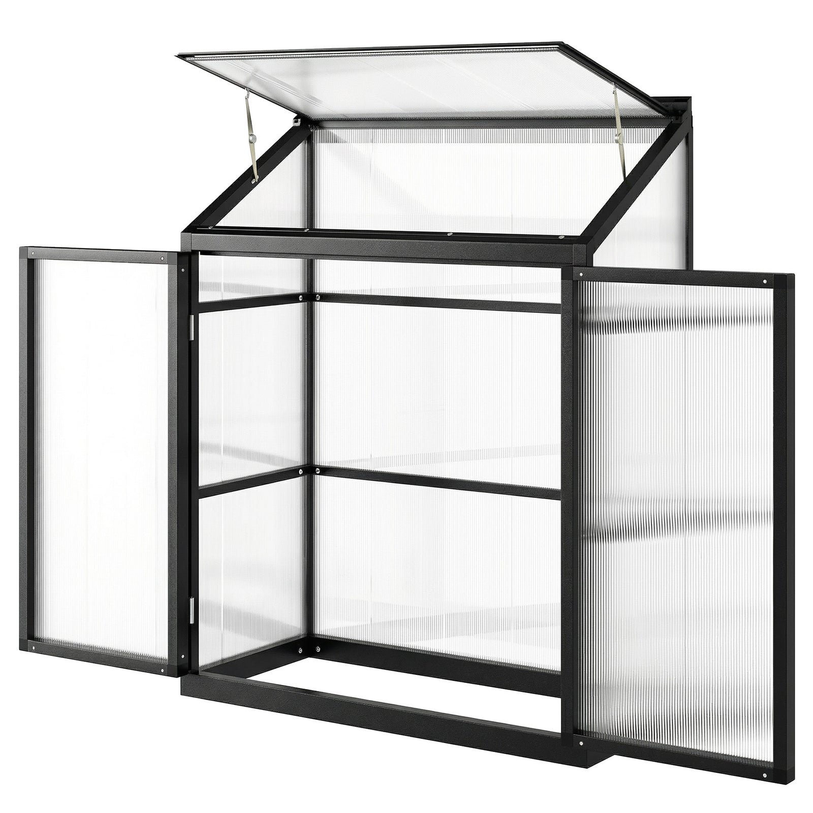 Polycarbonate Greenhouse With Door, Aluminium Walk-in Greenhouse