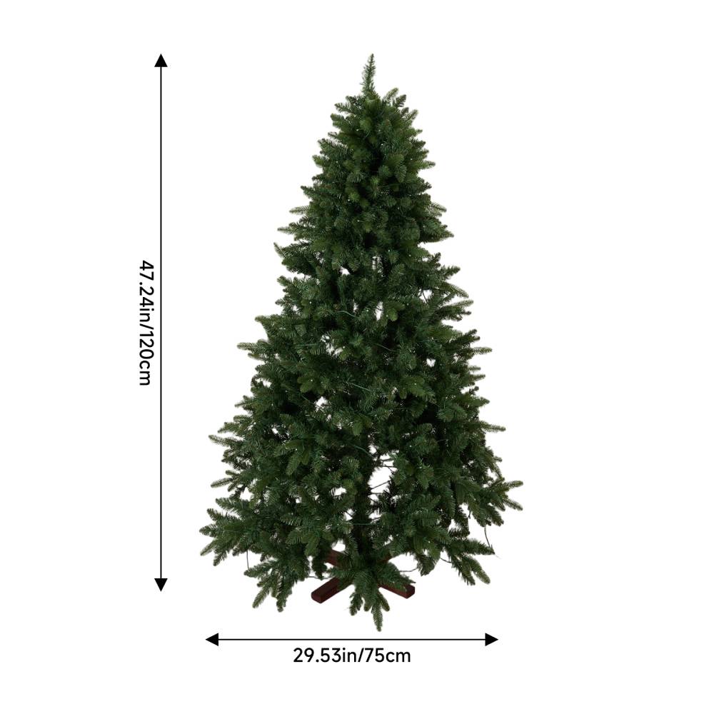 Artificial Christmas Tree With Rgb Lights & Wood Stand