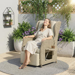 Rattan Garden Recliner Chair With Flip Table | Brown