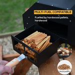 Outdoor Wood Fired Pizza Oven With Pizza Stone, Pizza Paddle & Rain Cover