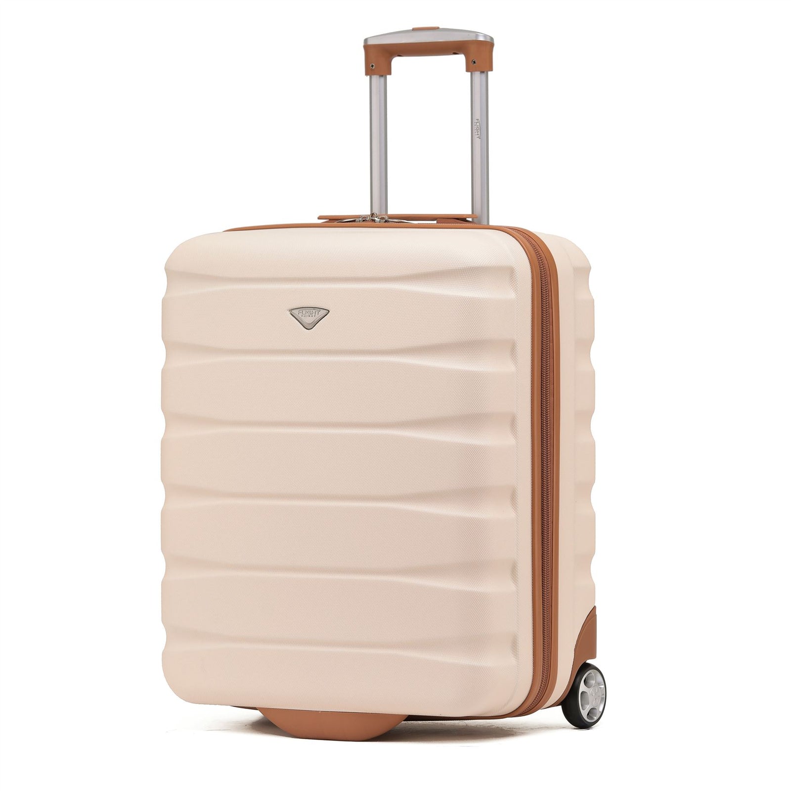 56x45x25cm Hard Cabin Suitcase - Lightweight 2-Wheel ABS Carry On Hand Luggage | Cabin | Cream