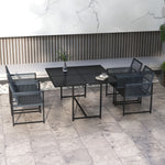 5 Pieces Patio Dining Set Table And Chairs Dark Grey