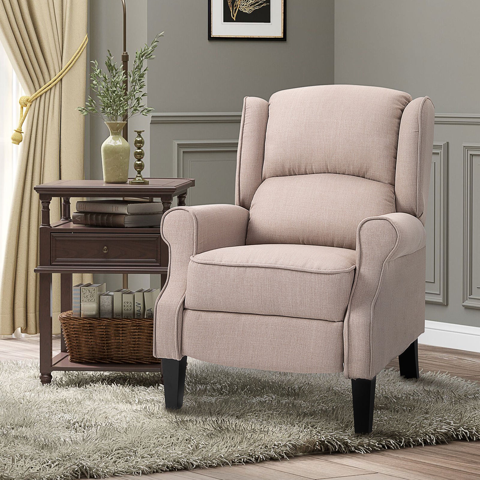 HOMCOM Heated Massage Reclining Armchair W/ Footrest Beige