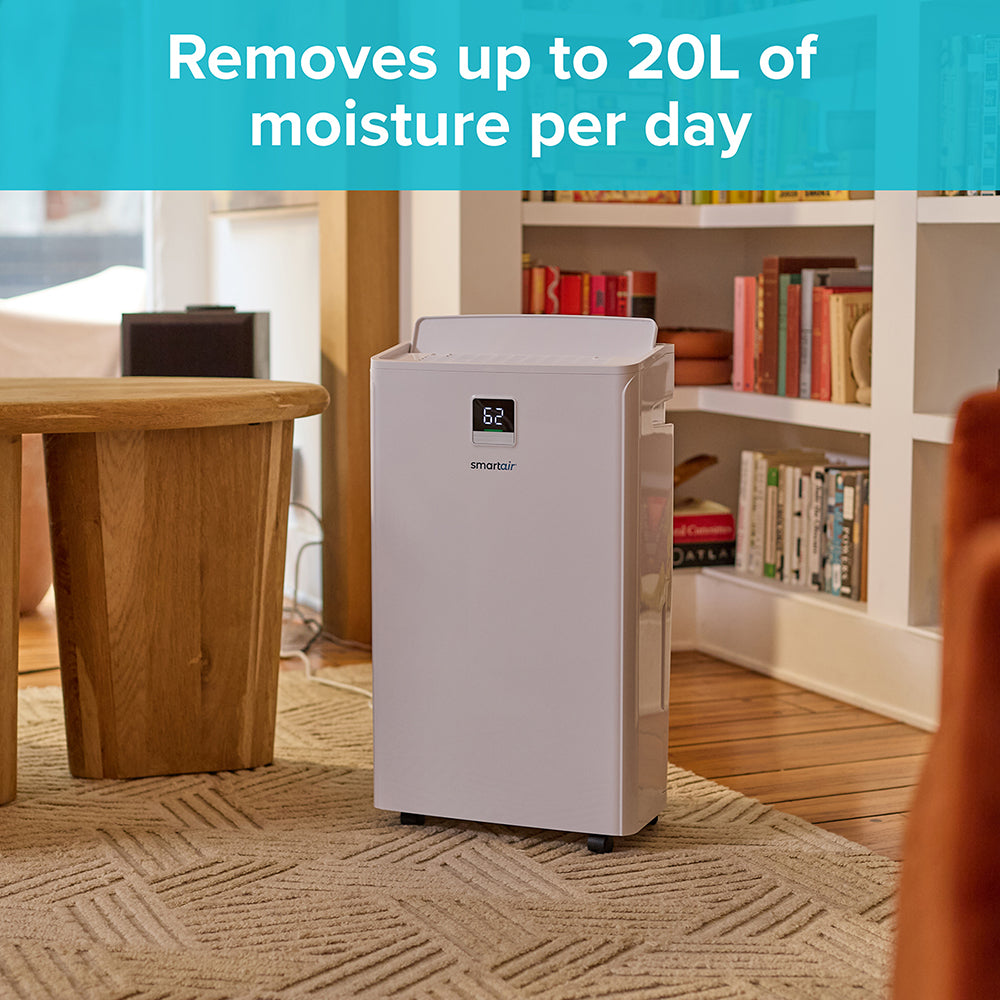 Dehumidifier - 20 Litre Capacity - 5.5L Tank - For Home & Office - Prevents Damp, Mould & Condensation - Helps with Drying Laundry - Humidity Sensor