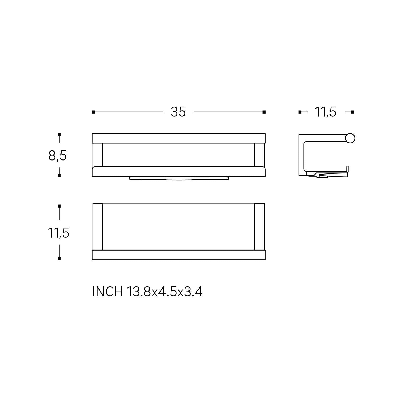 Bathroom Shelf, Organizer, Glass Wiper, Architect S+ Collection | Matte White