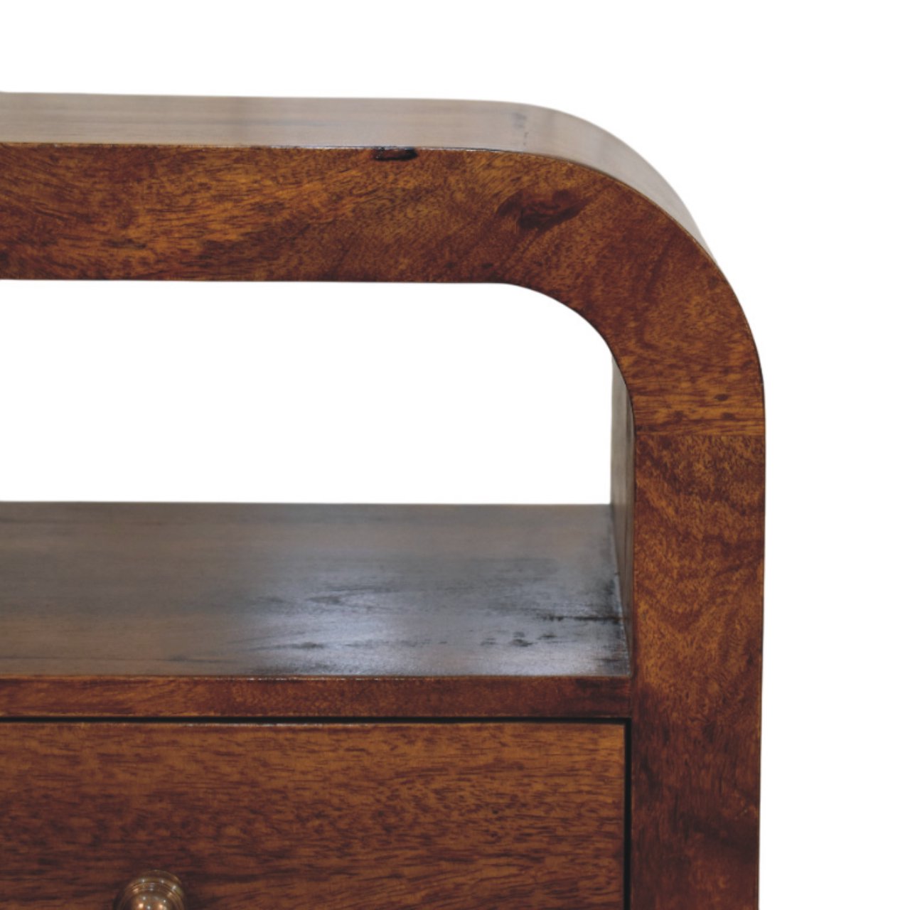 Solid Wood Darcy Chestnut Nightstand, 1 Drawer And Open Shelf, Dark Brown | Dark Brown