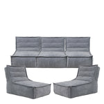 Otto Cord Lounger Set Of 5 Bean Bag Chair, Charcoal Grey