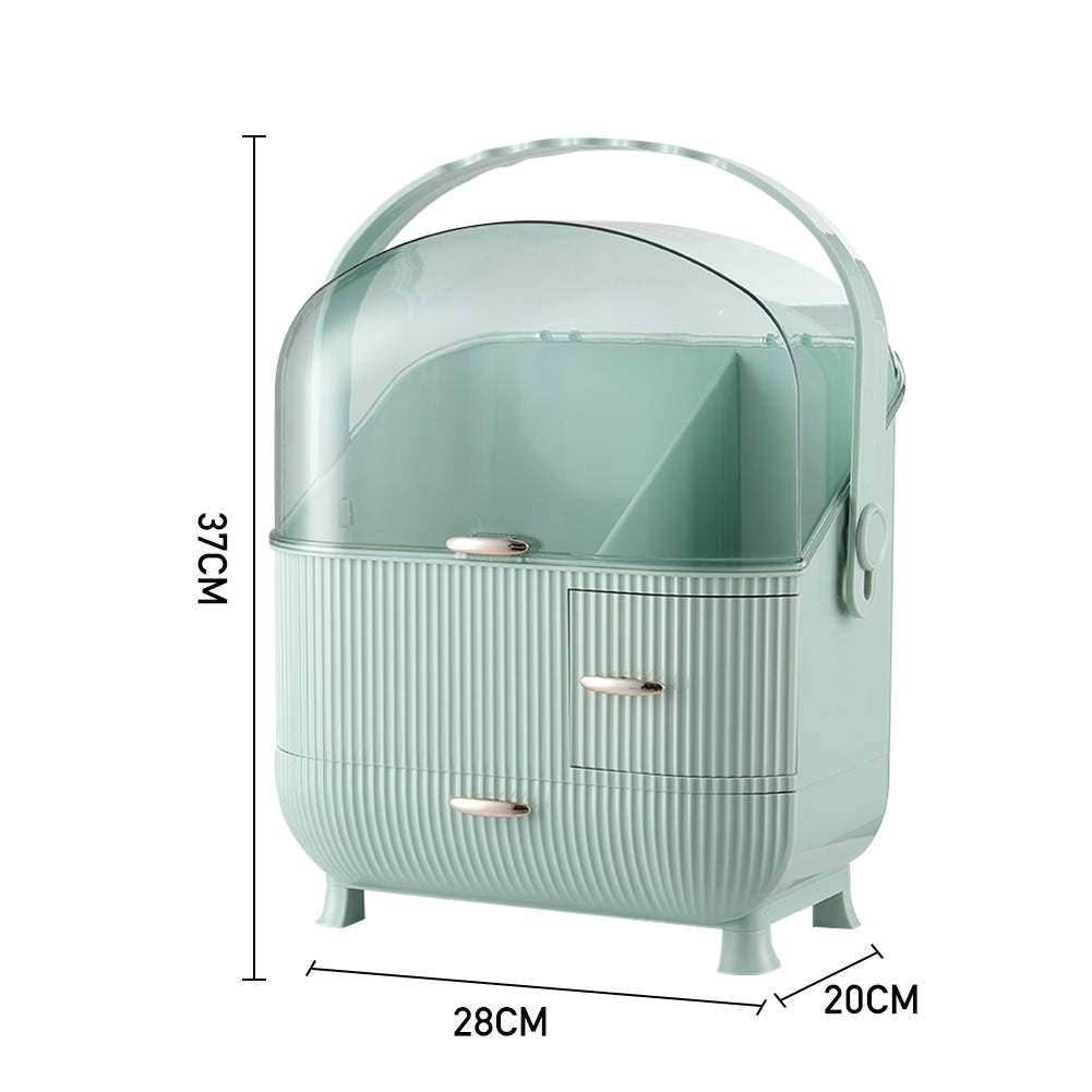 Large Dustproof Makeup Cosmetic Organizer With Handle