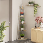 5-tier Corner Shelf, Shelving Unit With Adjustable Feet | One Size | Natural