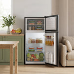 180l Double Door Fridge Freezer With Separate Cooling Zones | Black