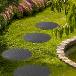 Rubber Stepping Stone Grey Log Design Garden Decoration | Set of 4 | Grey