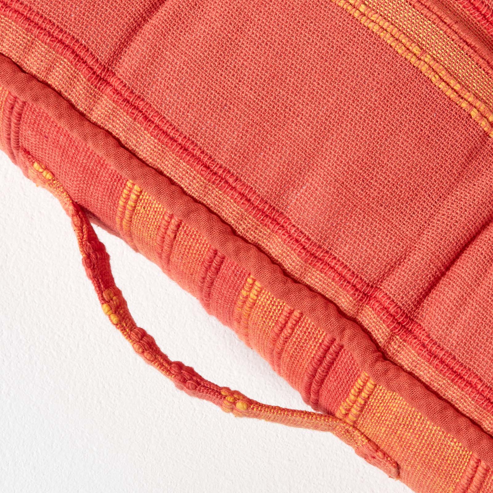 Morocco Striped Cotton Floor Cushion | 40cm x 40cm | Orange