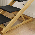 Dog Steps Dog Ramp, 3-step Adjustable Height Pet Stairs For Medium/large Dogs | Brown