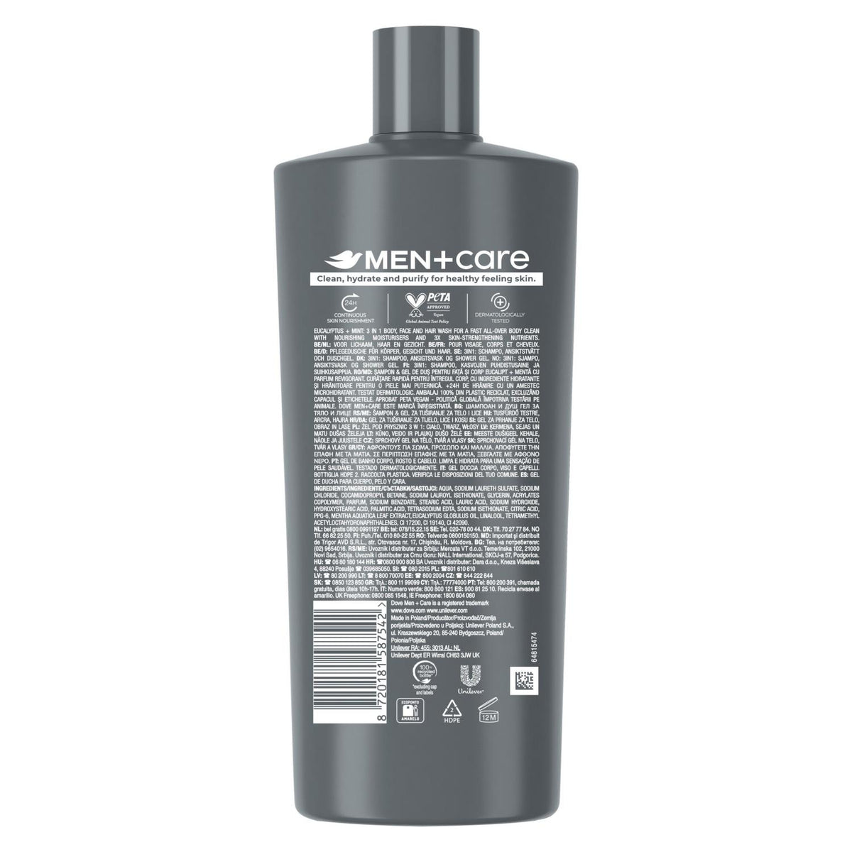 Eucalyptus + Mint 3-in-1 Hair, Face And Body Wash Pack Of 3, 700ml | Set of 3
