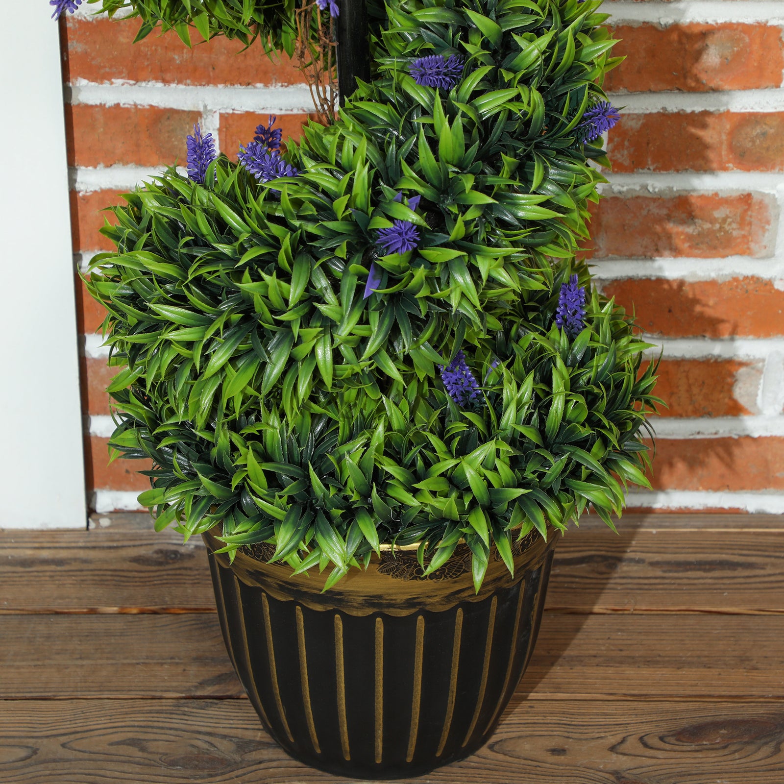 Set Of 2 Decorative Artificial Plants With Lavender And Pot