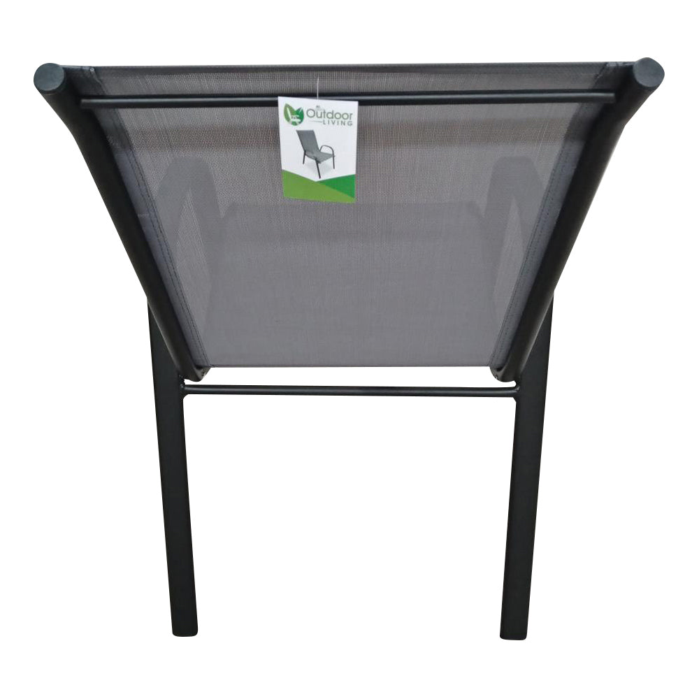 The Lancaster - Black And Grey Metal 4 Seat Garden Dining Set Including Parasol