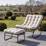 Solace Outdoor Rocking Chair And Stool | One Size | Beige