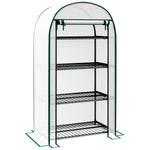 80 X 49 X 160cm Mini Greenhouse Portable Green House With Shelf | White