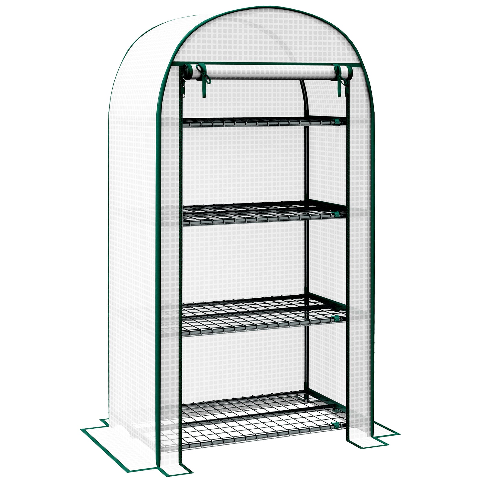 80 X 49 X 160cm Mini Greenhouse Portable Green House With Shelf | White