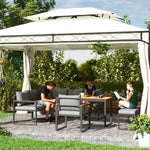 9-seater L-shaped Garden Sofa Set | Natural