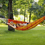 Barbados Papaya Double Cotton Traditional Garden Hammock With Bag