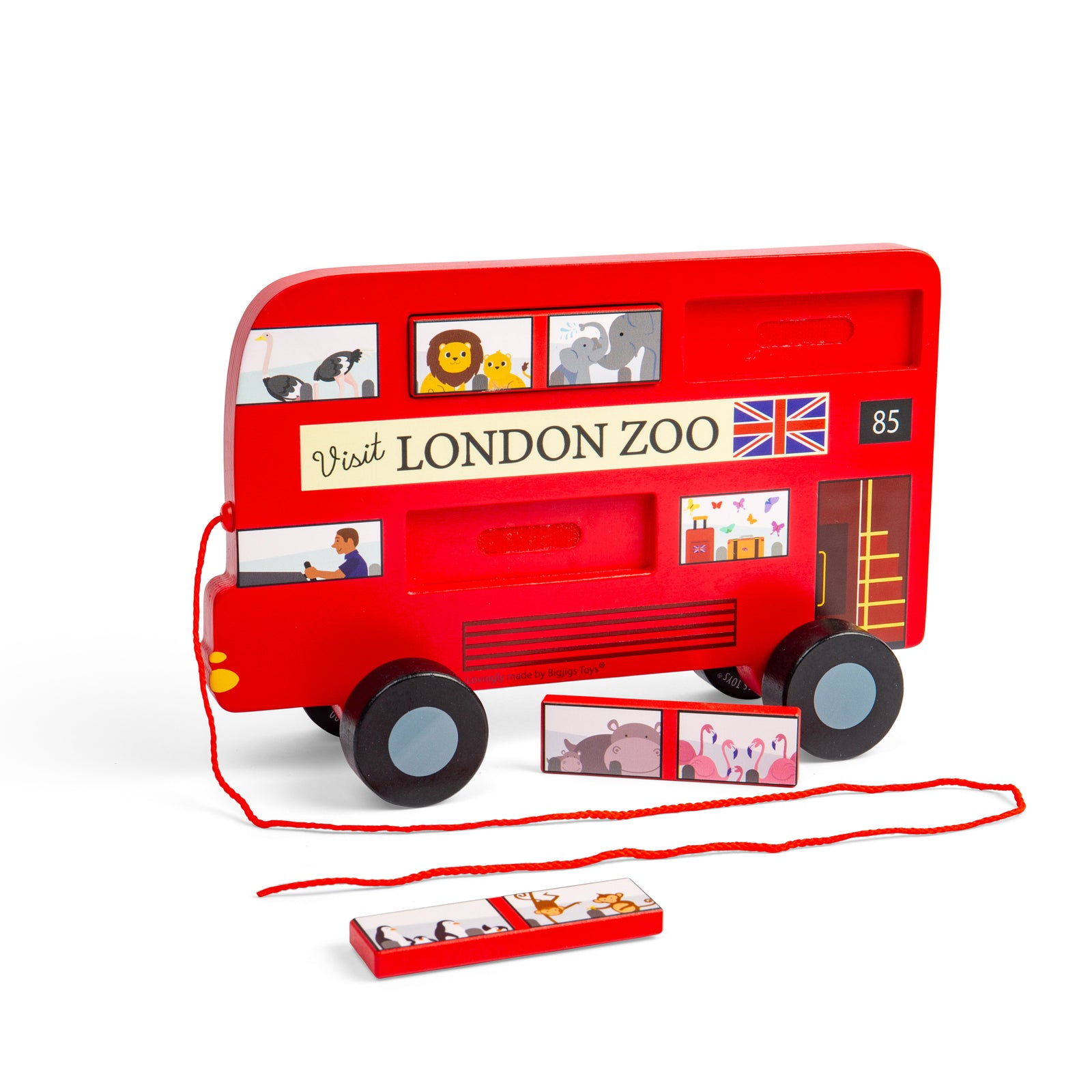 Wooden London Bus Pull Along Toy