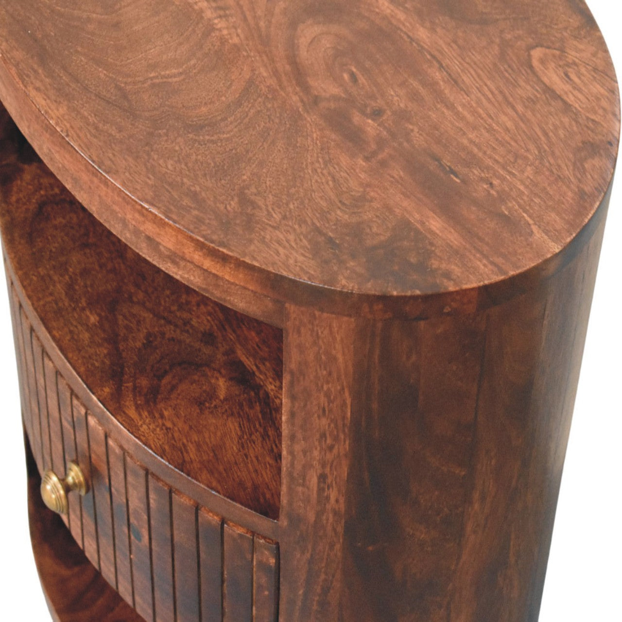 Bordeaux Bedside, 1 Drawer, 2 Open Slot, Brown