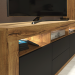Shine Tv Unit 160cm With Led Lights | Oak