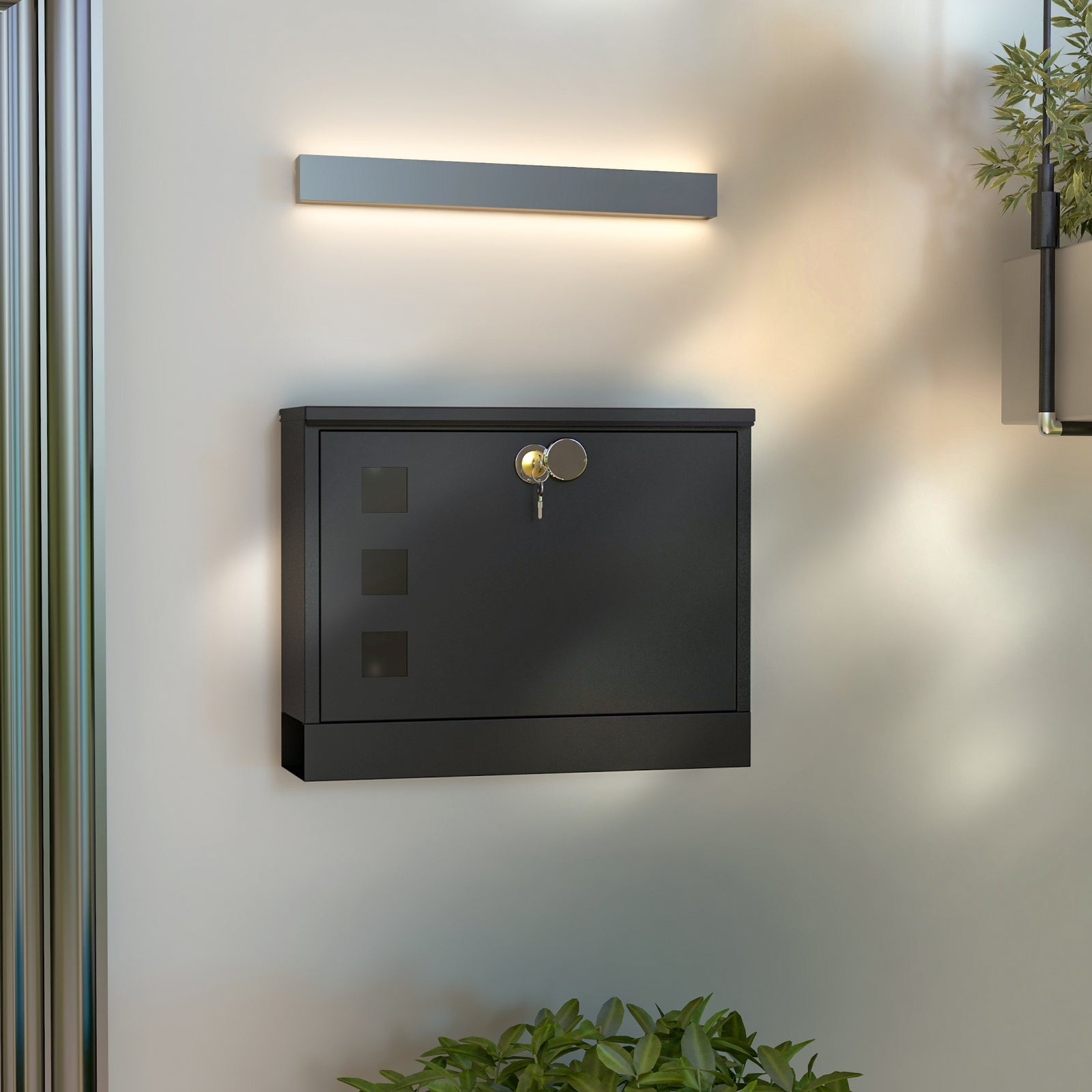 Wall Mounted Mailbox With 2 Keys