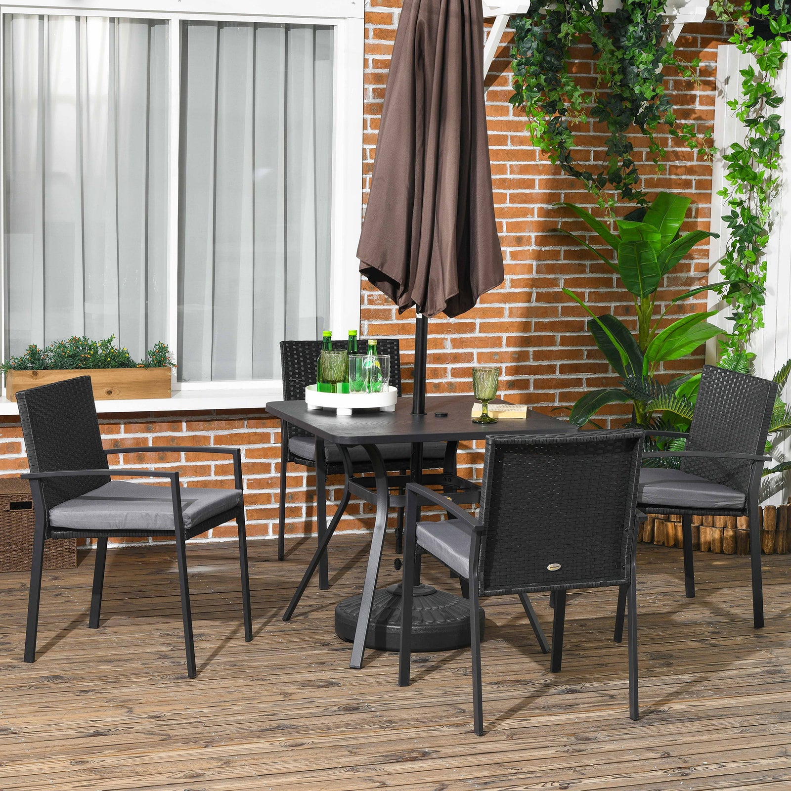 4 Seater Rattan Furniture Set W/ Cushions