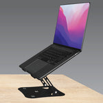 Laptop Stand Adjustable Portable Riser, Foldable Aluminium Holder For Macbook Airpro And 11 To 17 Inch Laptops | Black