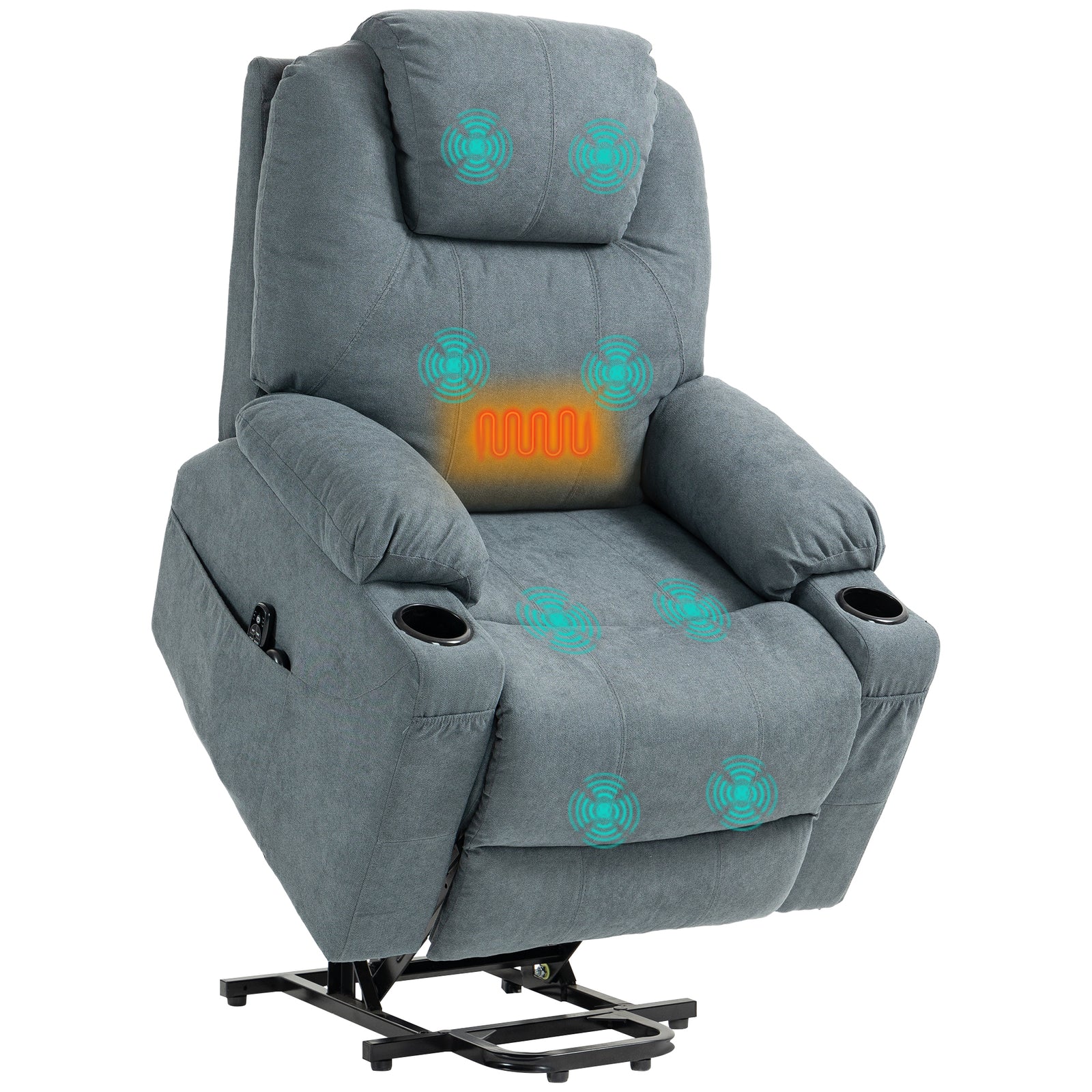 Lift Chair W/ Vibration Massage Heat Assembly Grey