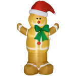 6ft Christmas Inflatable Gingerbread Man And Santa Hat