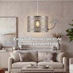 Emitto Ceiling Light Shade Moroccan Style Silver Chrome Pendant Shade Lamp Decor
