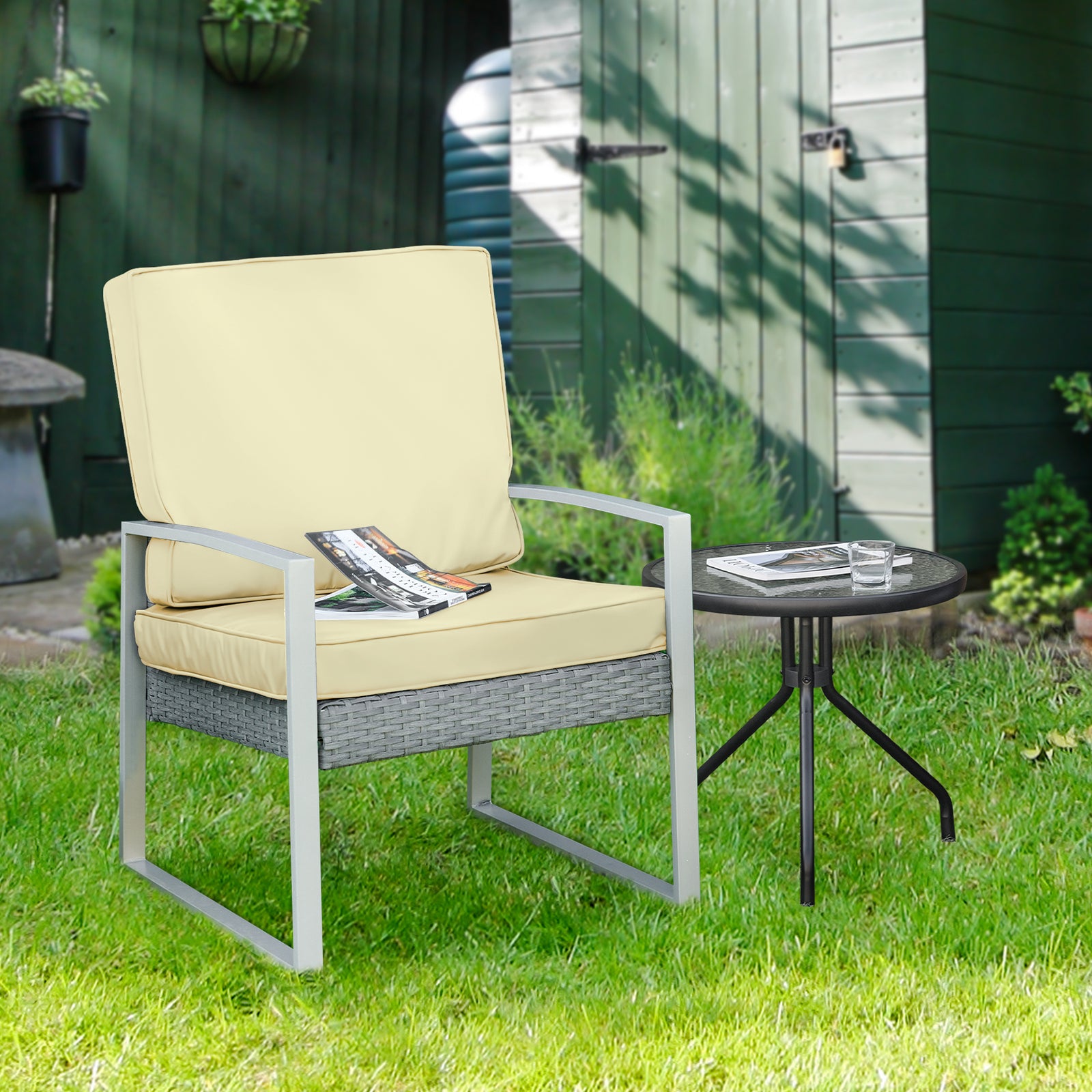 Outdoor Seat And Back Cushion Set Replacement Cushions | Cream