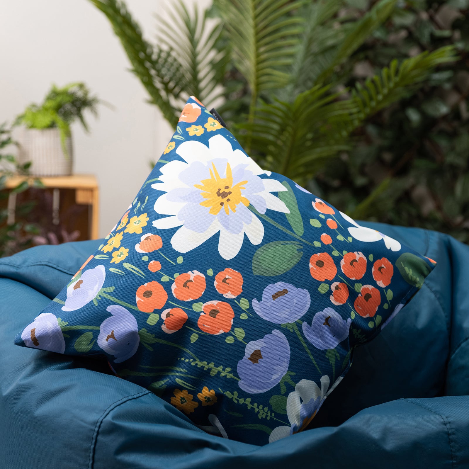 Floral Indoor Outdoor Cushion Set Of 2 Water Resistant Cushions