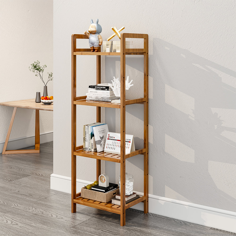 3/4/5-tier Tiered Bamboo Wood Book Storage Shelf | Medium | Brown
