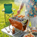 Charcoal Bbq Grill Portable With Tilting Grate | Orange