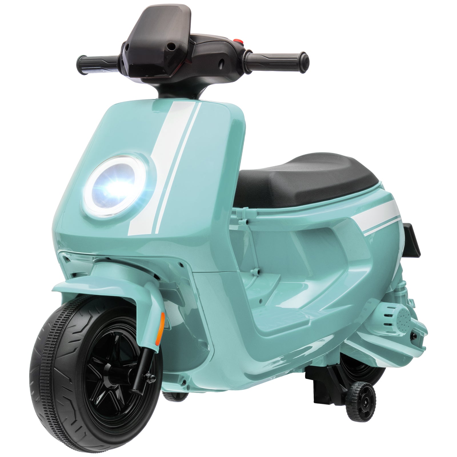 6v Kids Electric Motorbike With Headlight And Music | Green