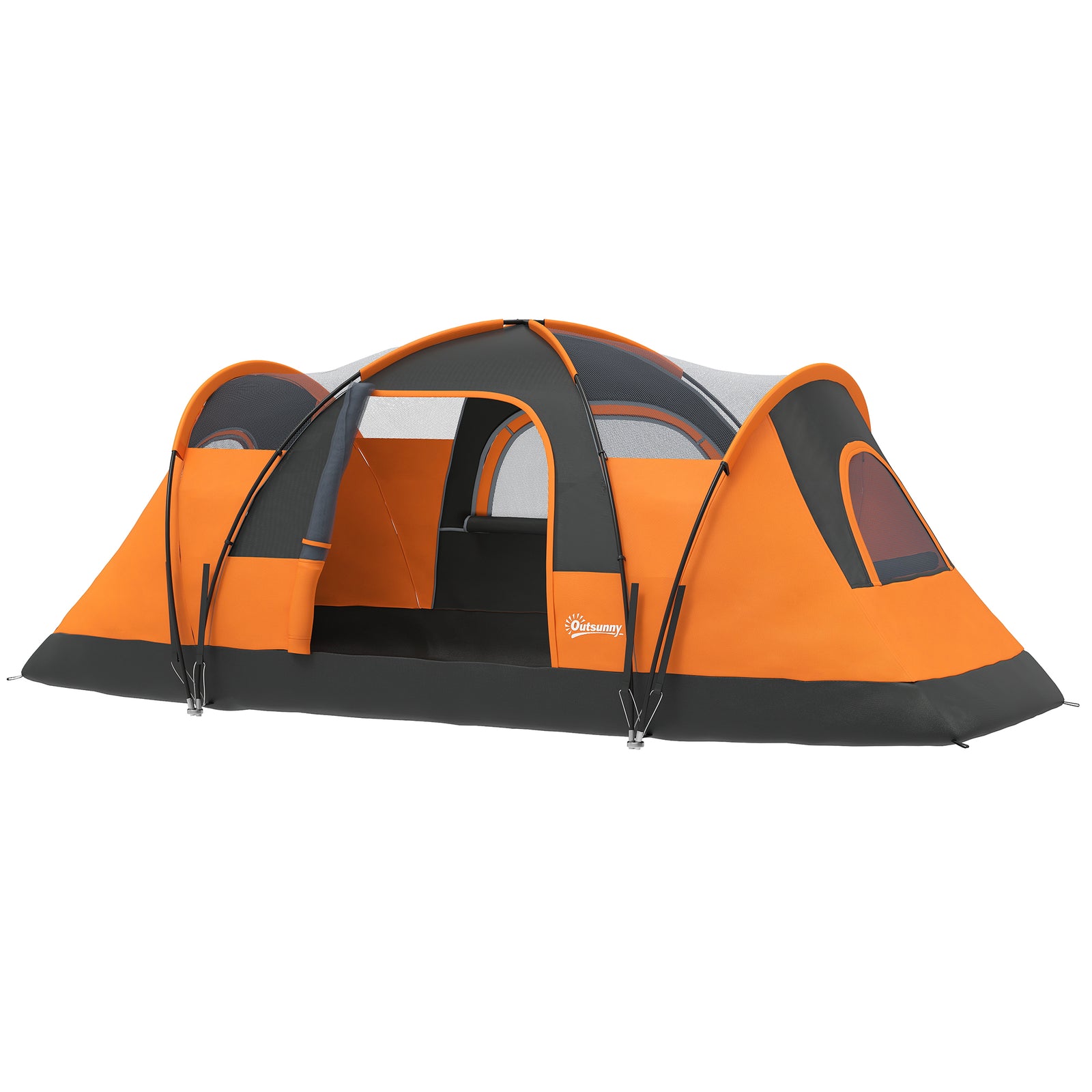 Outsunny 5-6 Man Dome Tent, 3000mm Water Resistant, Orange