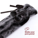 Livivo Grey Extra Long 2l Hot Water Bottle With Soft Washable Faux Fur Cover