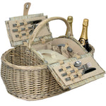 Wicker 4 Person Boat Fitted Picnic Basket | 4-Person | White
