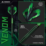Venom Darts - Steel Tip - 90% | 25g | Green