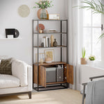 Storage Cabinet With 3 Open Shelves Cupboard Livingroom