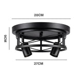 Emitto Ceiling Lights E27 Metal Cage 90° Adjustable Heads Kitchen Fixture Black