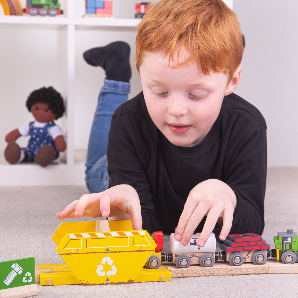 Recycling Skip for Wooden Construction Train Set
